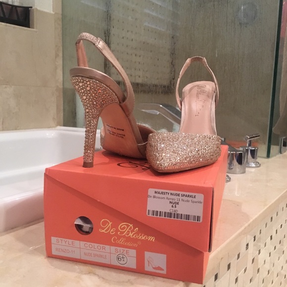 Majesty Nude/Rose color Sparkle Heels - Picture 2 of 8